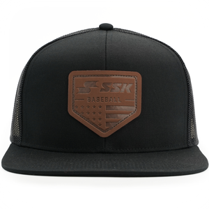 SSK Showcase Collection Leather Flag Patch Baseball Hat - Flatbill Snapback