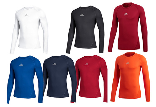 Adidas Alphaskin Adult Long Sleeve Baseball Compression Shirt