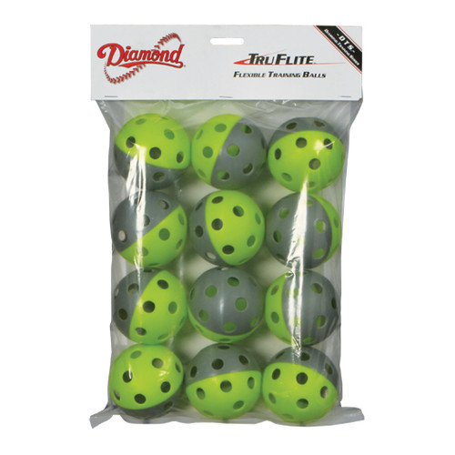 Diamond Tru Flite 9" Training Plastic Baseball - Dozen DTS-TFBB 12-PACK Diamond Tru Flite 9" Training Plastic Baseball - Dozen DTS-TFBB 12-PACK