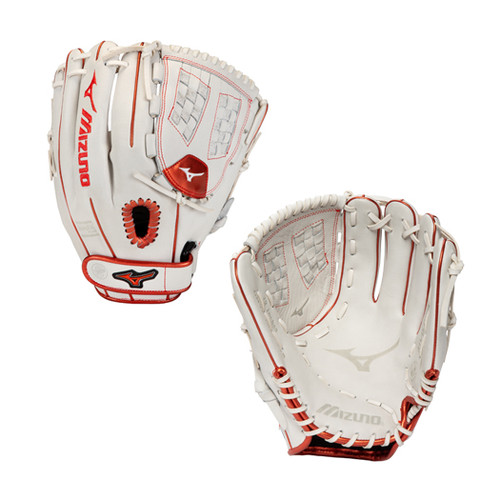 Mizuno MVP Prime SE 12.5" Fastpitch Softball Glove White/Red 312853 Mizuno MVP Prime SE 12.5" Fastpitch Softball Glove White/Red 312853