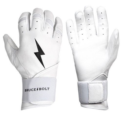 Bruce Bolt Original Long Cuff Batting Gloves - Premium Pro Cabretta Leather