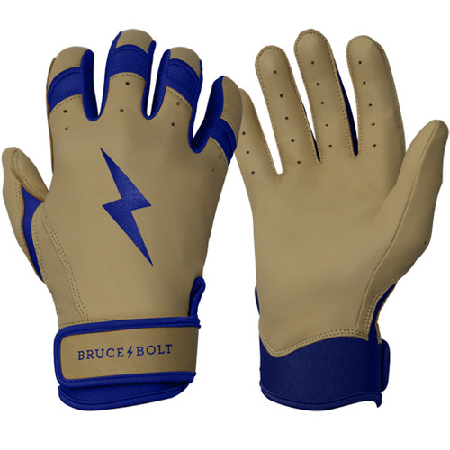 Bruce Bolt Natural Batting Gloves - Premium Pro Cabretta Leather Bruce Bolt Natural Batting Gloves - Premium Pro Cabretta Leather