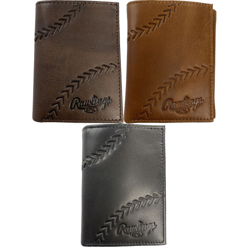 Rawlings Baseball Stitch Tri-Fold Wallet Debossed RPW008