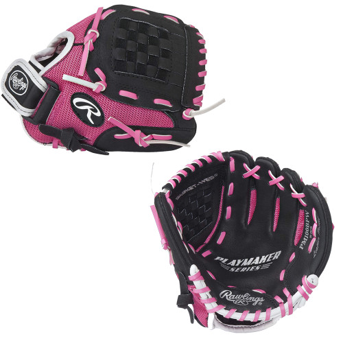 Rawlings Playmaker 10” Youth Baseball & Softball Glove Black/Pink