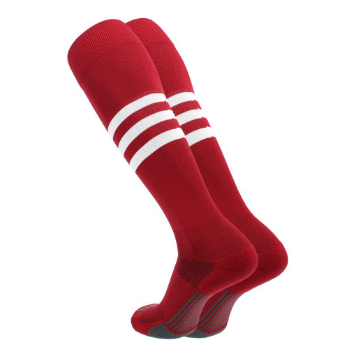 Twin City Dugout Series Over The Calf Baseball Socks Style B Cardinal/White Twin City Dugout Series Over The Calf Baseball Socks Style B Cardinal/White