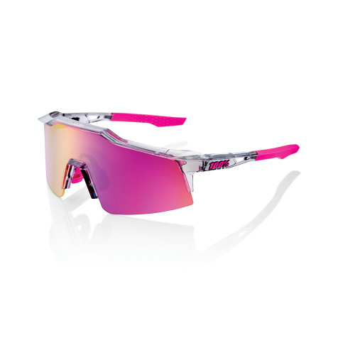 100% Speedcraft SL Baseball Sunglasses Polished Translucent Grey w/ Purple Lens 60008-00013 100% Speedcraft SL Baseball Sunglasses Polished Translucent Grey w/ Purple Lens 60008-00013