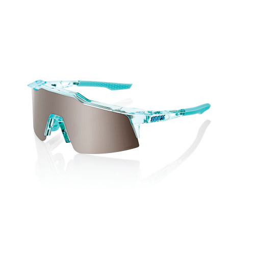 100% Speedcraft SL Baseball Sunglasses Polished Translucent Mint w/ HiPER Silver Lens 60008-00010