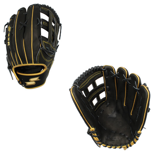SSK ZSLOW 12.5" Slowpitch Softball Glove ZS-1250BLKGLD3 SSK ZSLOW 12.5" Slowpitch Softball Glove ZS-1250BLKGLD3