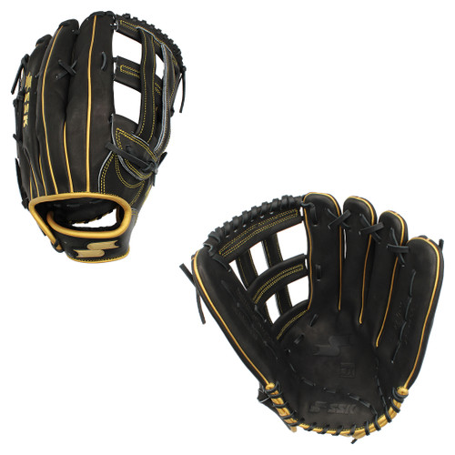 SSK ZSLOW 14" Slowpitch Softball Glove ZS-1400BLKGLD3 SSK ZSLOW 14" Slowpitch Softball Glove ZS-1400BLKGLD3