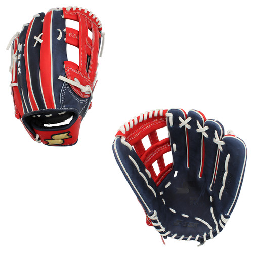 SSK ZSLOW 13.5" Slowpitch Softball Glove ZS-1350NVYREDWHT3 SSK ZSLOW 13.5" Slowpitch Softball Glove ZS-1350NVYREDWHT3
