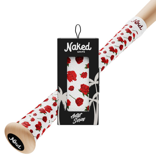Artist Series Naked Bat Grips Baseball and Softball Bat Grip Tape – ROSES – 0.5mm 1.0mm