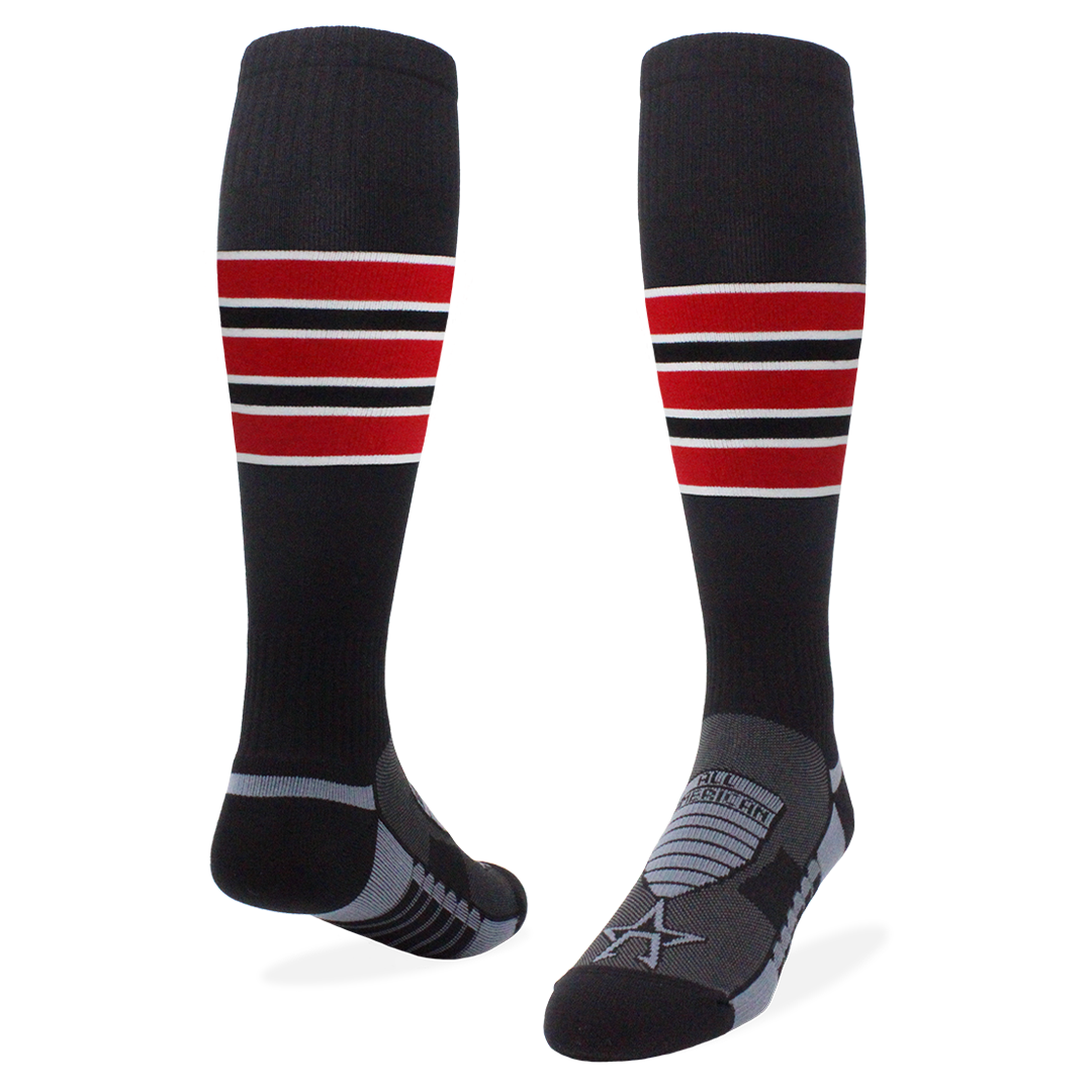 OTC Baseball Softball Stirrup Socks (C, 7in) Purple, Orange, White, Orange