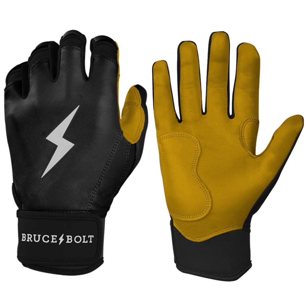 Bruce Bolt Premium Pro Youth Baseball Batting Gloves Short Cuff