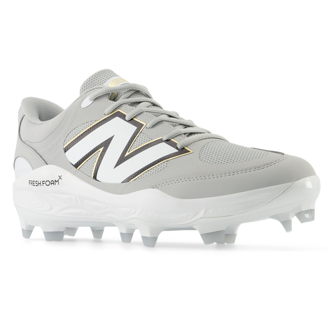 New Balance Men s Fresh Foam 3000v7 Molded Baseball Shoes Grey White Size 10