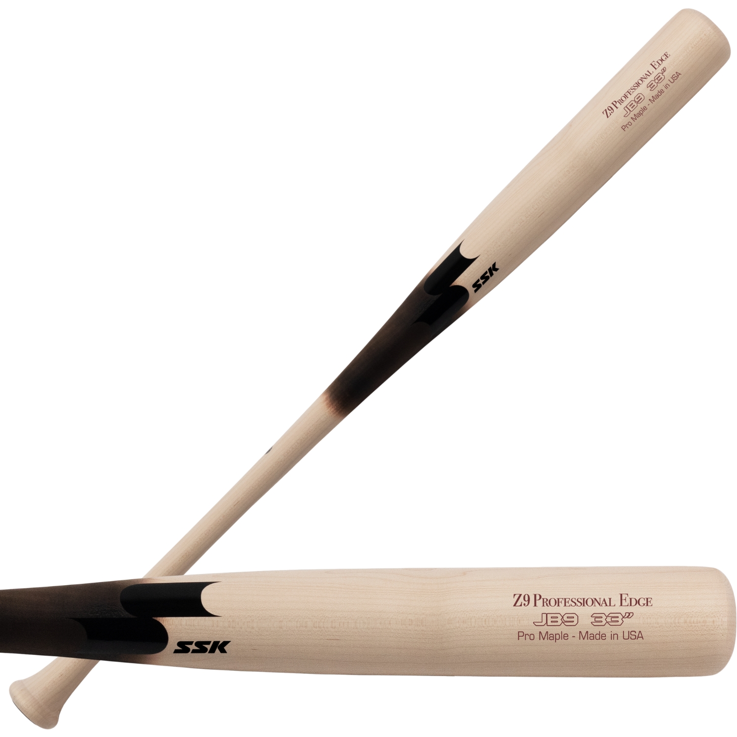 Natural‑Black Pro Maple Bat | Razorbill Bats X Bats Proモデル59sb – 木製Softball Bat – Maple – ブラック仕上げ – ASA承認 – (高速
