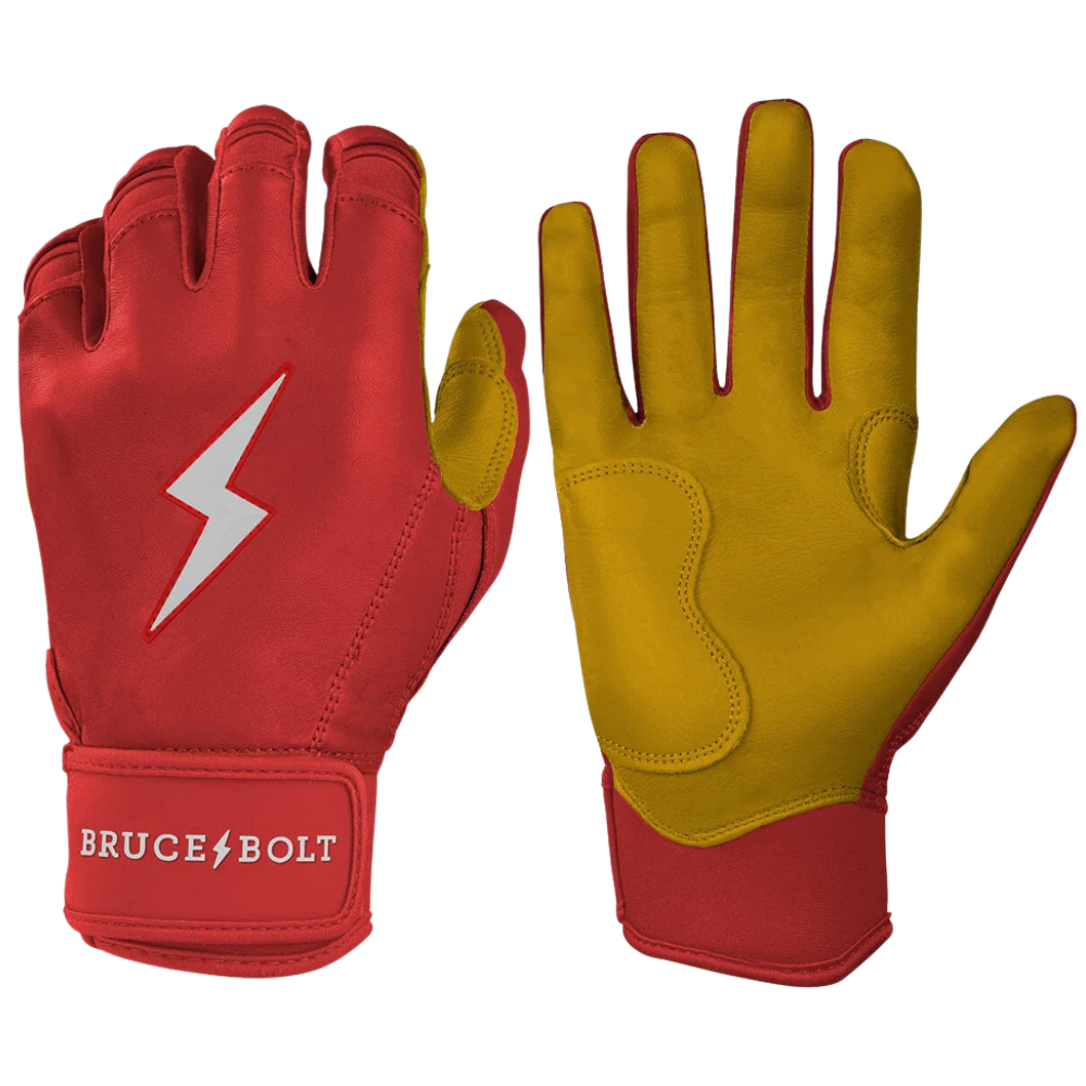 Bruce Bolt Premium Pro Youth Baseball Batting Gloves Short Cuff