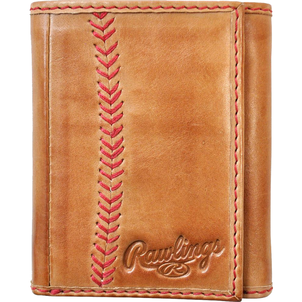 Pop Baseball Stitch Front Pocket Wallet, Rawlings Leather