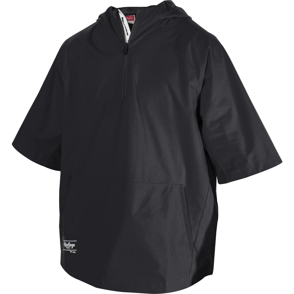 Rawlings Launch Short Sleeve Men's Cage Batting Practice Jacket (White/Graphite) S