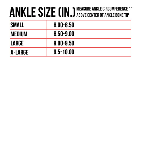 Shock Doctor Ankle Brace Size Chart