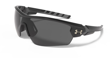 Under Armour - - UA Recon Square Sunglasses, Matte Black Frame W/ Gray Lenses (1374555