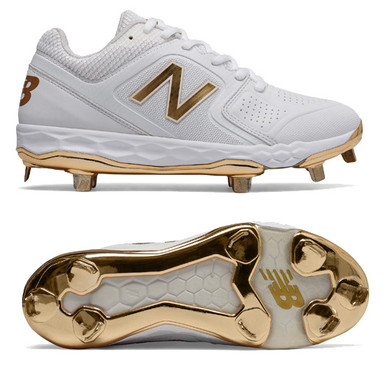 new balance cleats white and gold