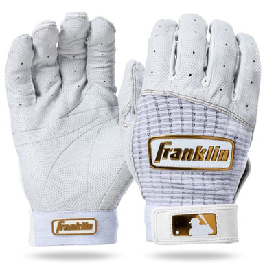 Franklin Sports MLB Pro Classic Baseball Batting Gloves Pair - Black/Gold -  Adult Small