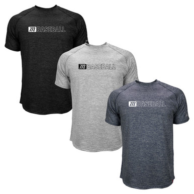 Marucci Men's M Logo Baseball Gray Shirt - Athletic Fit, 95% Polyester 5% Spandex, Lightweight Performance