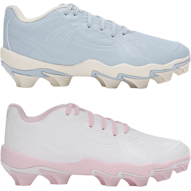 Under Armour Glyde 2.0 TPU Jr Chaussures de Softball pour Fille, (100) Blanc/Blanc/Argent Métallisé, 3 Little Kid