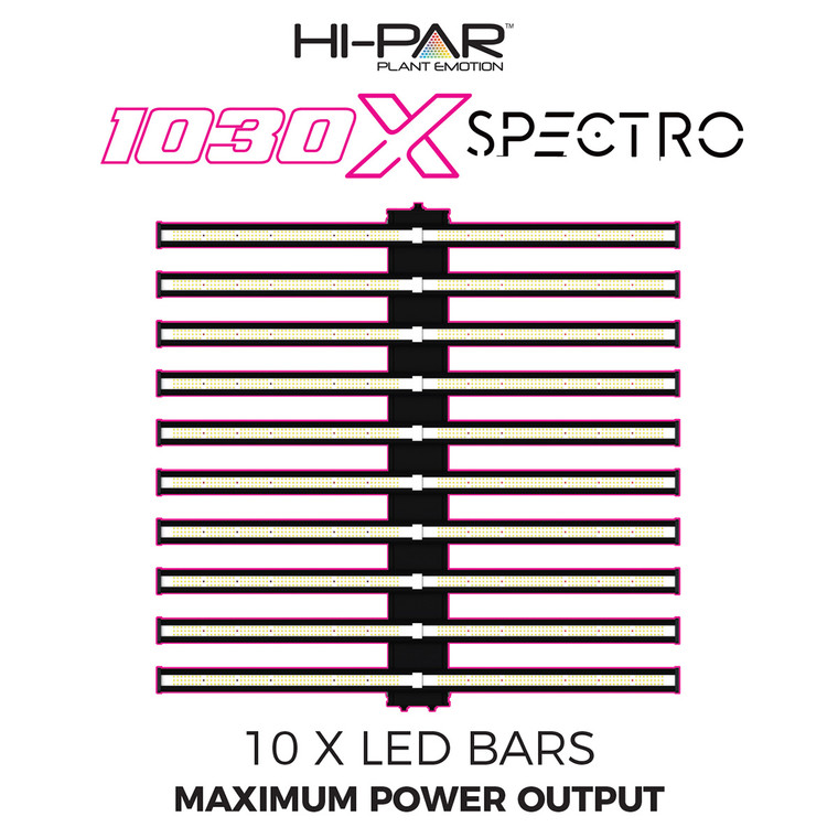 HI-PAR 1030X SPECTRO LED grow light with ten LED bars