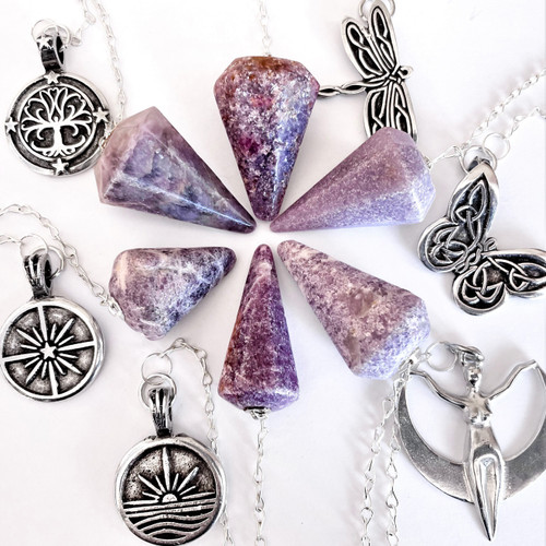 Inner Joy Lepidolite Pendulums 6pc Inner Joy Lepidolite Pendulums 6pc