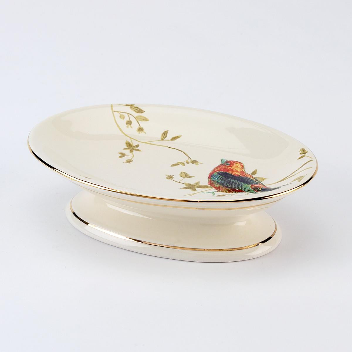 Avanti Linens Gilded Birds Soap Dish - Thumbnail 2