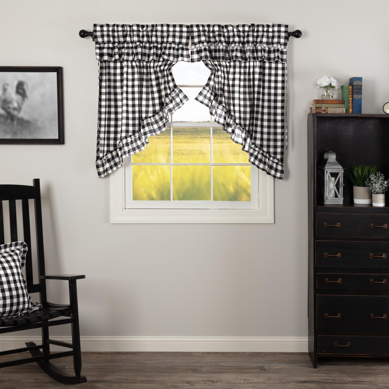 Annie Buffalo Black Check Prairie Swag Set - Thumbnail 4