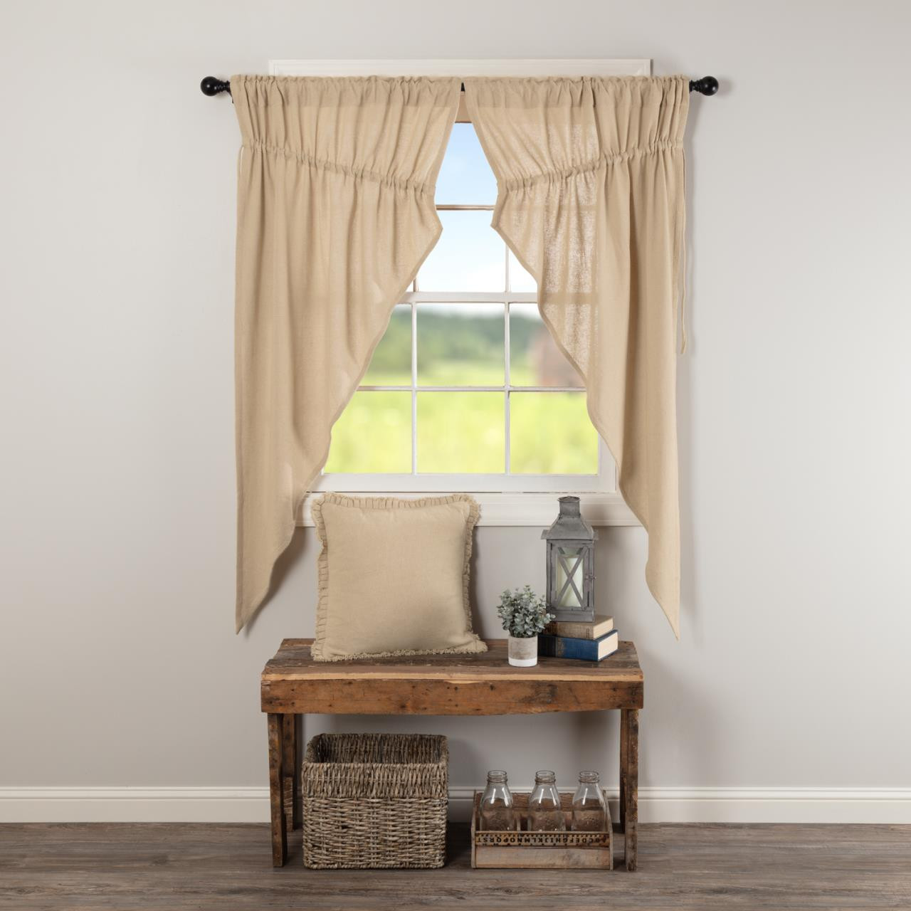 VHC Brands Burlap Prairie Curtains