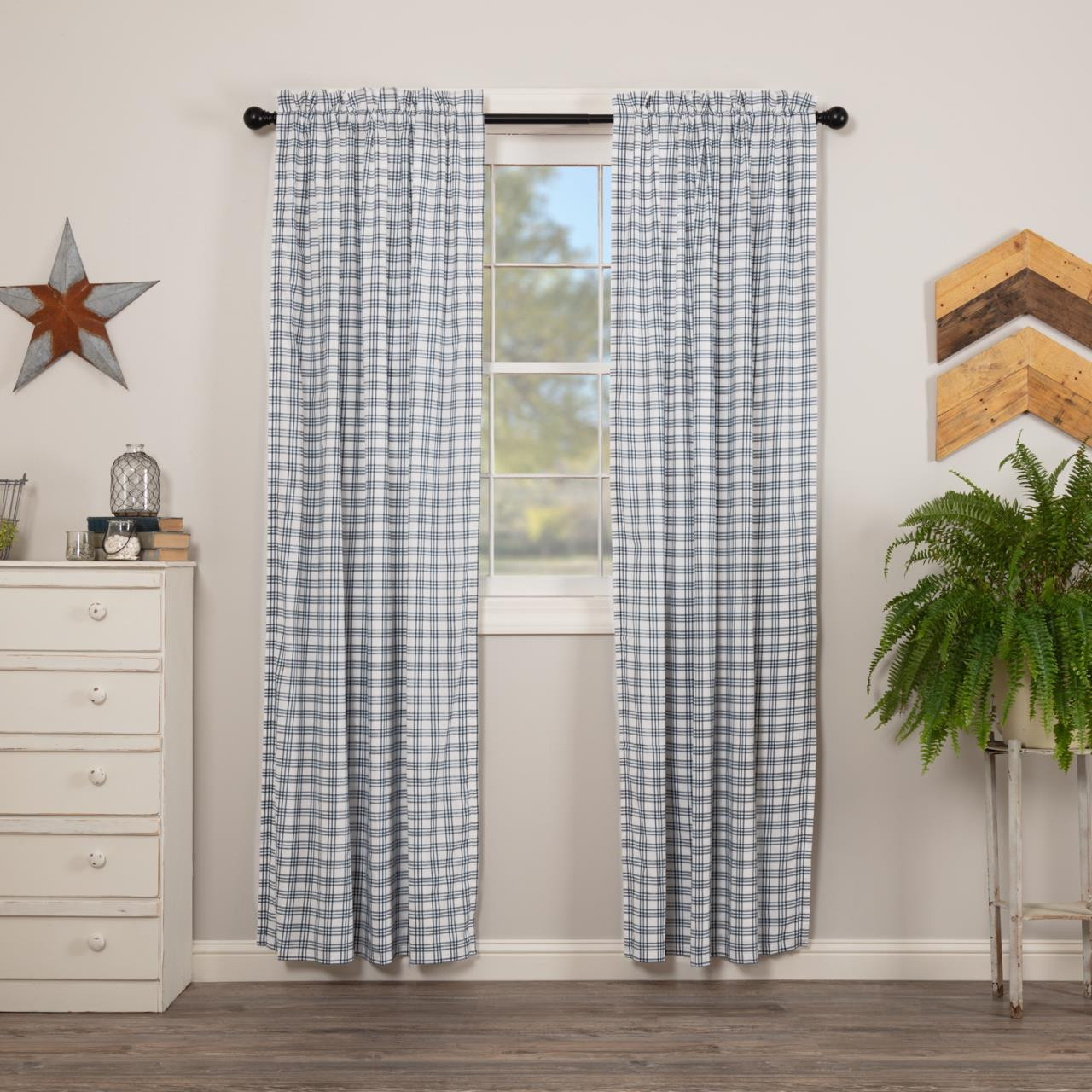 Sawyer Mill Blue Plaid Curtains