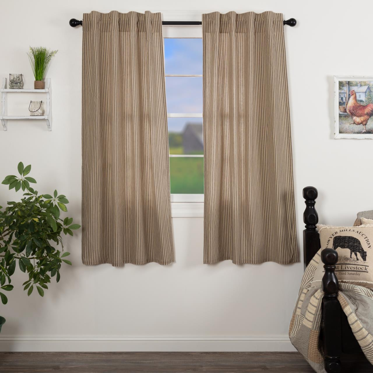 VHC Brands Sawyer Mill Ticking Stripe Curtains