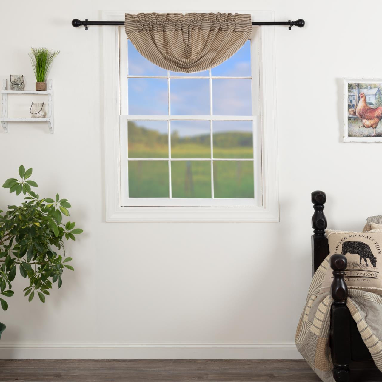 VHC Brands Sawyer Mill Ticking Stripe Valance - Thumbnail 2