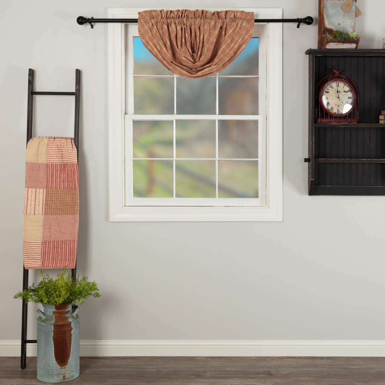 Sawyer Mill Black Ticking Stripe Balloon Valance - Thumbnail 3