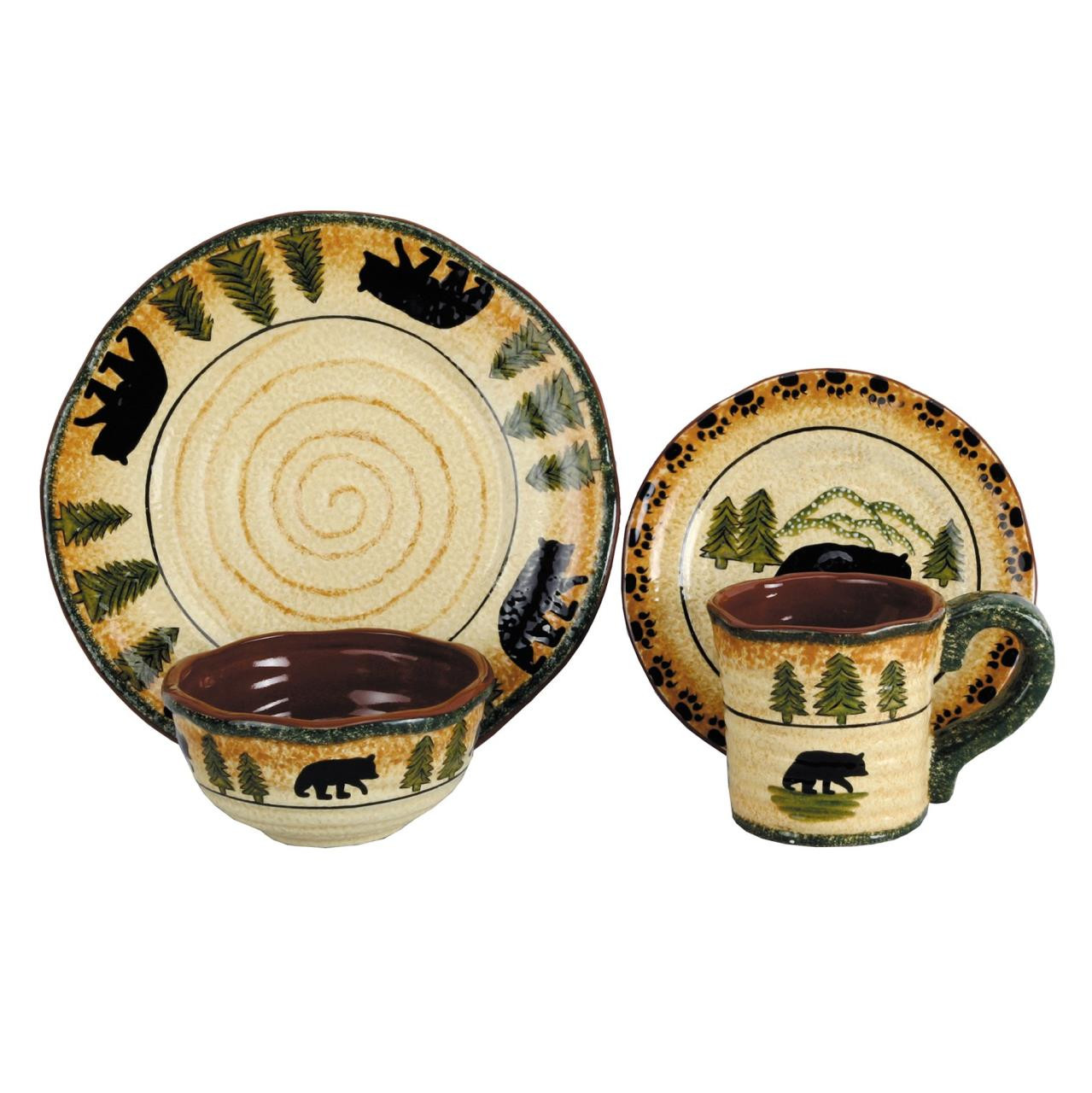 HiEnd Accents Rustic Bear Dinnerware - Thumbnail 3