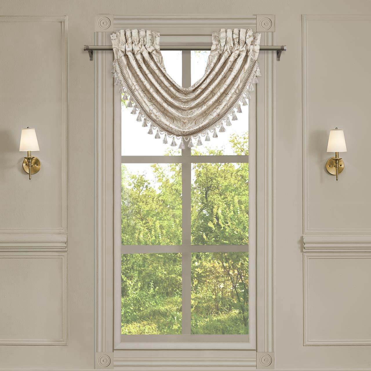 Trinity Champagne Waterfall Valance by J Queen New York | Paul's