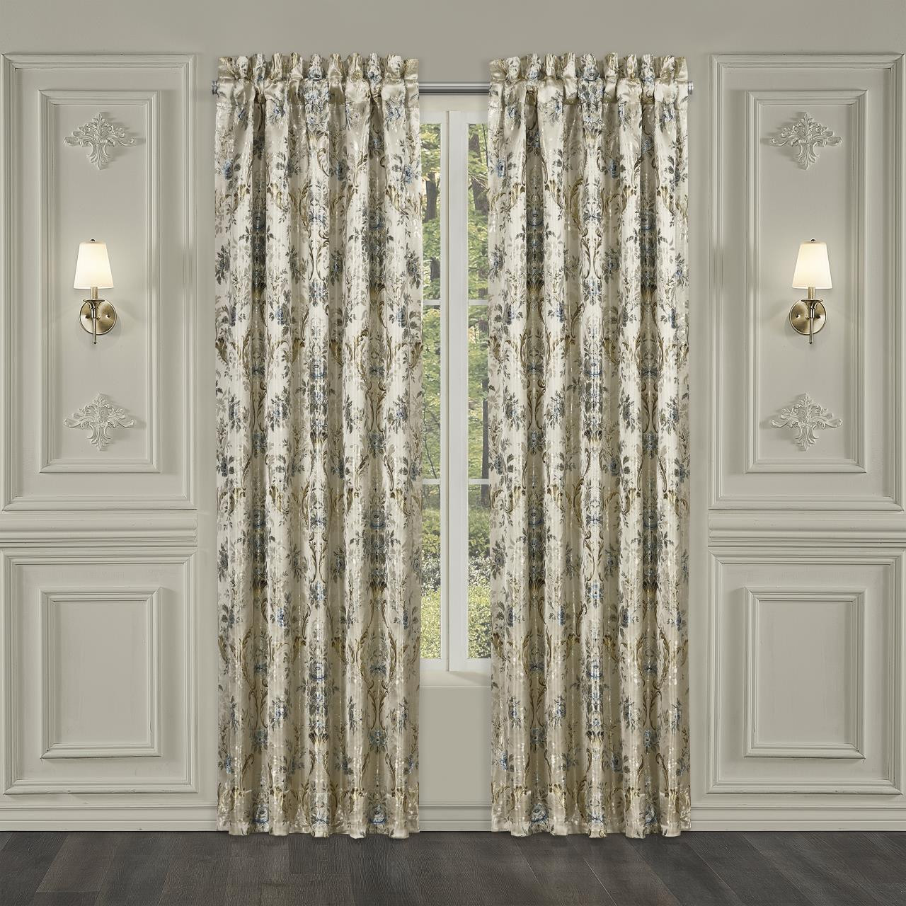 Jacqueline Teal Curtain Pair by J Queen New York | Paul's Home