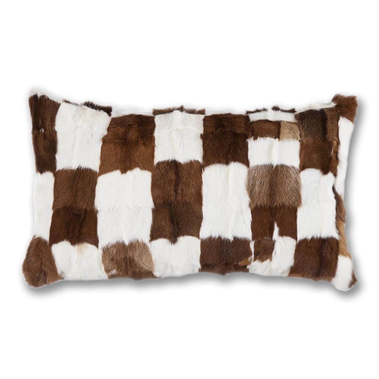 HiEnd Accents Goat Patched Hide Boudoir Pillow