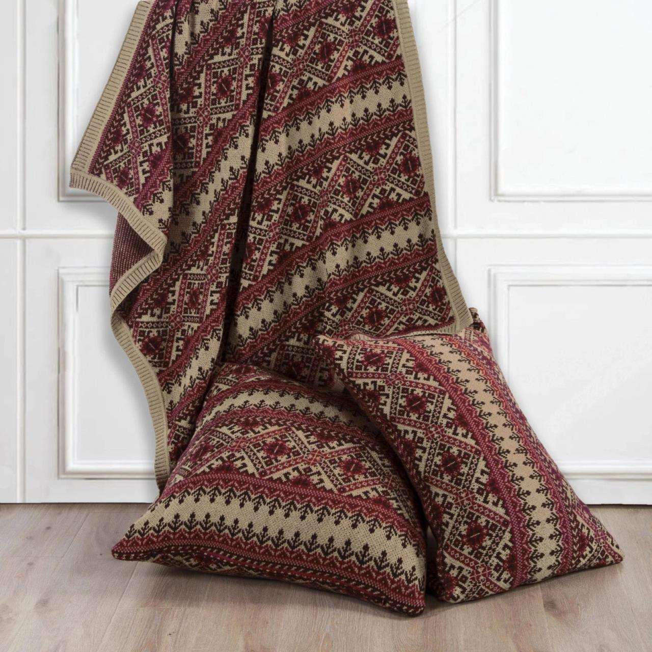 HiEnd Accents Lodge Fair Isle Knit Throw - Thumbnail 3
