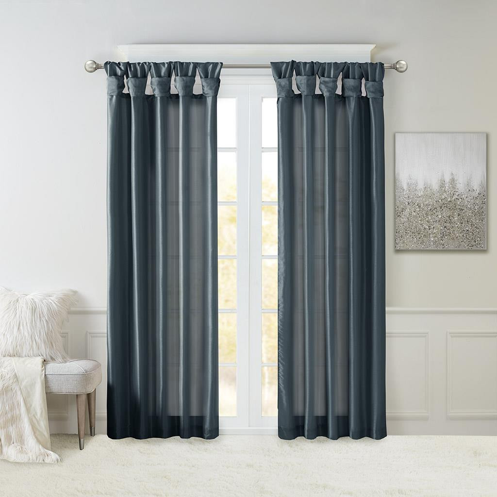 Emilia Twist Tab Faux Silk Curtain by Madison Park | Paul's Home
