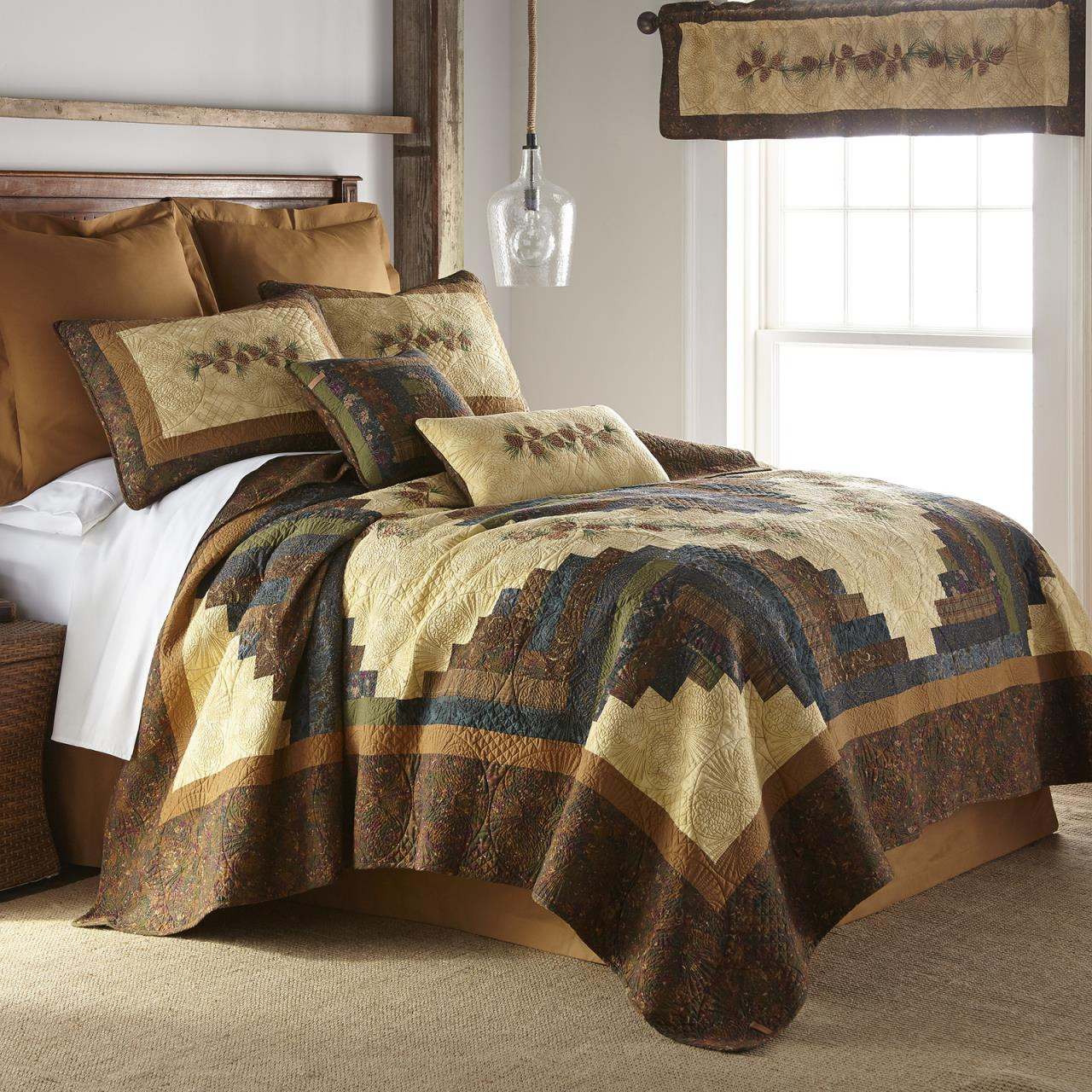 Donna Sharp Cabin Raising Pine Cone Quilted Bedding