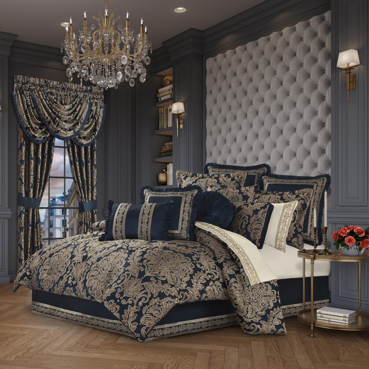 Monte Carlo Navy Comforter Collection by J Queen New York | Paul's Home  Fashions, image size:1280x1280