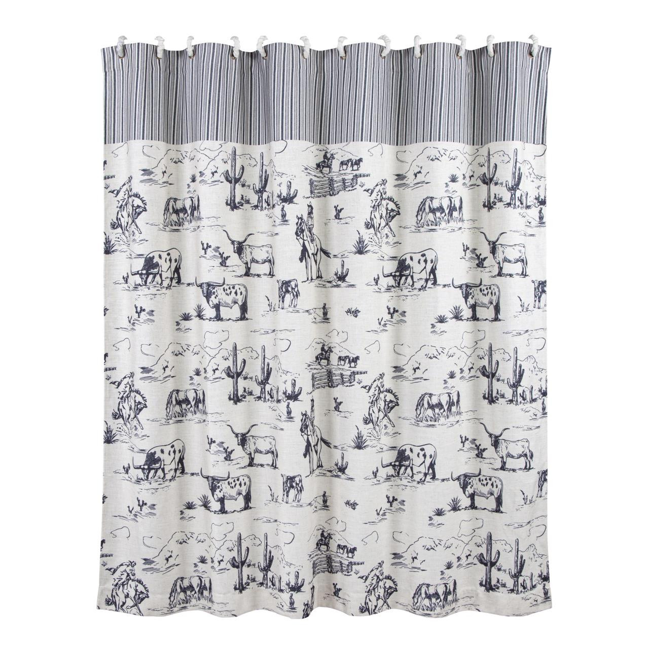 HiEnd Accents Ranch Life Shower Curtain - Thumbnail 4