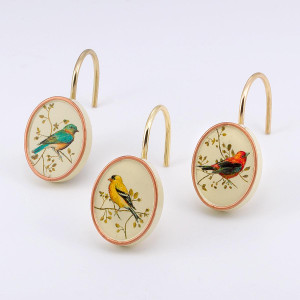 Gilded Birds Shower Curtain Hooks - 021864296743