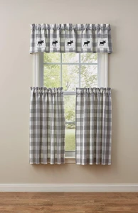 Wicklow Gray & White Curtain Collection -