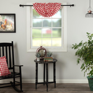 Annie Buffalo Red Check Balloon Valance - 840528179006