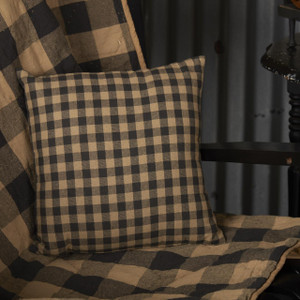 Black Check Fabric Pillow - 840528154010